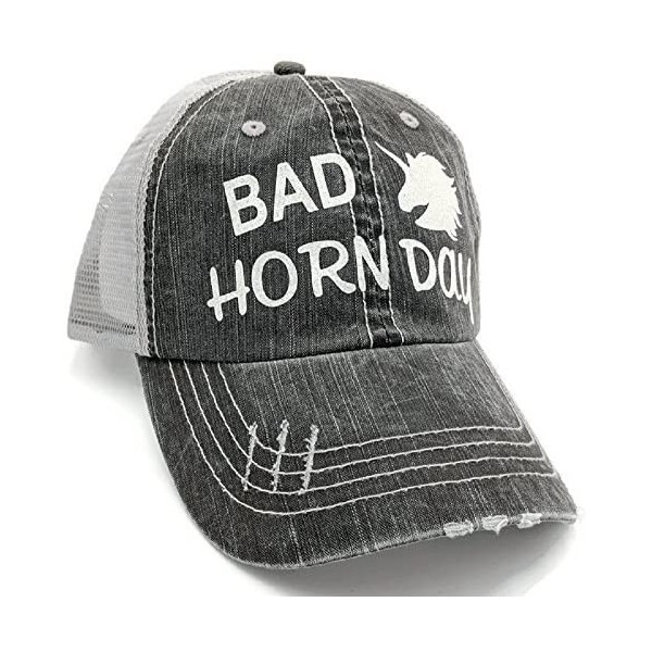 Baseball Caps Women's Bad Horn Day Unicorn Bling Baseball Cap (Grey/White) - CC1827L2M53 $23.67