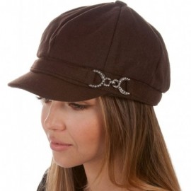 Newsboy Caps Jessica Unisex Wool Newsboy Cabbie Hat - Chocolate - C011UAALKX1 $34.74