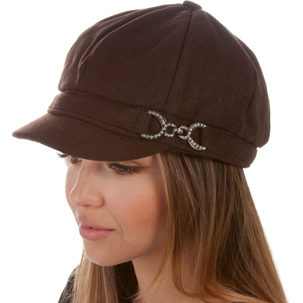 Newsboy Caps Jessica Unisex Wool Newsboy Cabbie Hat - Chocolate - C011UAALKX1 $15.05