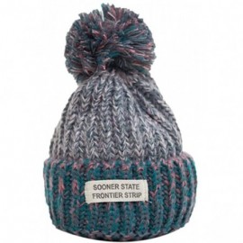 Bomber Hats Winter Hats for Women Hairball Thick Hat Girls Caps Knitted Beanies Cap - Gray - CP18INYG9D6 $6.96