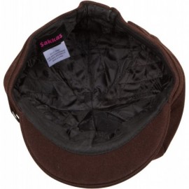 Newsboy Caps Jessica Unisex Wool Newsboy Cabbie Hat - Chocolate - C011UAALKX1 $15.05