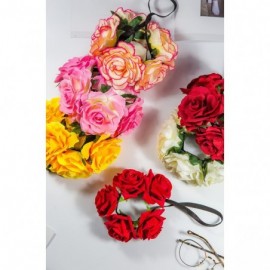 Headbands Rose Flower Crown Headband Hair Wreaths for Wedding Festivals Holiday (Ivory) - Ivory - CN188ODZ865 $8.46