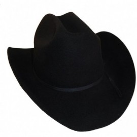 Cowboy Hats 100% Wool Felt Cattleman Cowboy Hat - Black - C712BDG80M1 $90.05