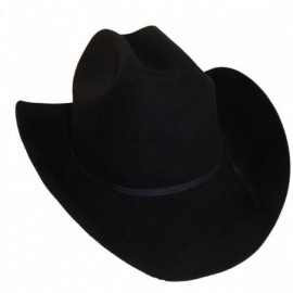 Cowboy Hats 100% Wool Felt Cattleman Cowboy Hat - Black - C712BDG80M1 $48.24