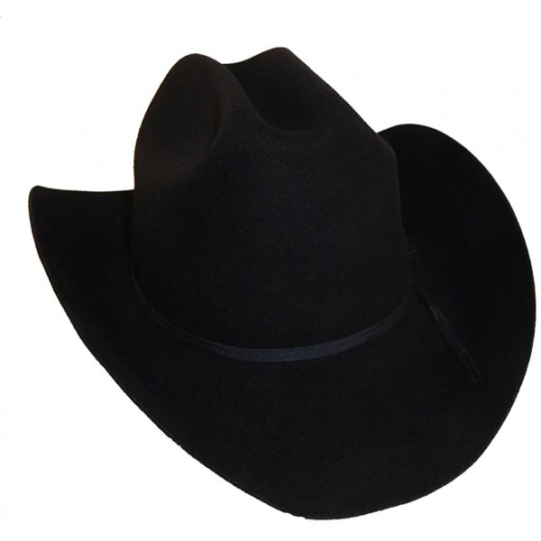 Cowboy Hats 100% Wool Felt Cattleman Cowboy Hat - Black - C712BDG80M1 $48.24