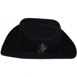 Cowboy Hats 100% Wool Felt Cattleman Cowboy Hat - Black - C712BDG80M1 $48.24