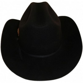 Cowboy Hats 100% Wool Felt Cattleman Cowboy Hat - Black - C712BDG80M1 $48.24