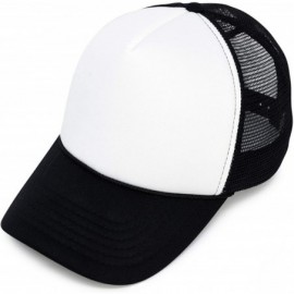 Baseball Caps Two Tone Trucker Hat Summer Mesh Cap with Adjustable Snapback Strap - Black - CY119N21OUX $17.97