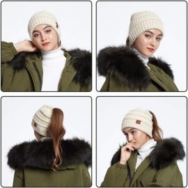 Skullies & Beanies Womens Knit Peruvian Beanie Hat Winter Warm Wool Crochet Tassel Peru Ski Hat Cap with Earflap Pom - Beige ...
