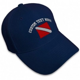 Baseball Caps Custom Baseball Cap Sport Scuba Diving Flag Embroidery Dad Hats for Men & Women - Navy - CD18SDKUZ7I $45.85