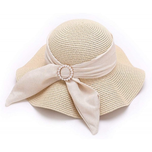 Sun Hats Packable Sun Hats for Women with UV Protection Stylish Floppy Travel Hat - Z-beige - CZ19838WIT8 $8.16
