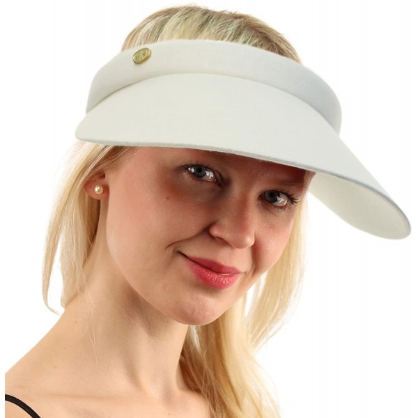 Sun Hats UPF UV Sun Protection Wide 100% Cotton Brim Clip Visor Beach Golf Cap Hat XS - White - CR182XLNNES $10.74