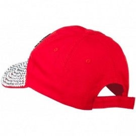 Baseball Caps Love Rhinestone Jeweled Baseball Cap - Red - CU11VLHKZC1 $19.92