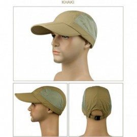 Sun Hats Outdoor Quick Dry Baseball Cap Foldable UPF 50+ with Long Bill Portable Sun Hats for Men and Women - Dark Khaki - CB...