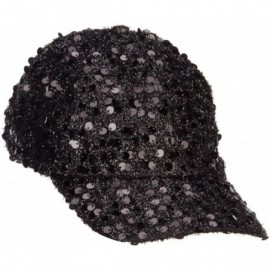 Baseball Caps Women's Sequin Ball Cap - Black - CF127A778FV $25.54