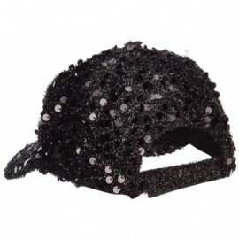 Baseball Caps Women's Sequin Ball Cap - Black - CF127A778FV $25.54