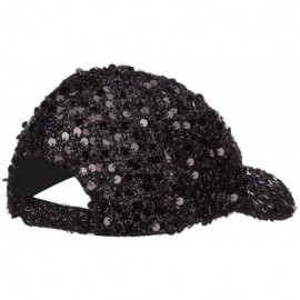 Baseball Caps Women's Sequin Ball Cap - Black - CF127A778FV $25.54