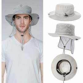 Sun Hats Unisex Outdoor UPF50+ Packable Boonie Hat w/Vented Crown&Lining Sunhat - 89025_lightgray - CQ17AZLXHEZ $16.38