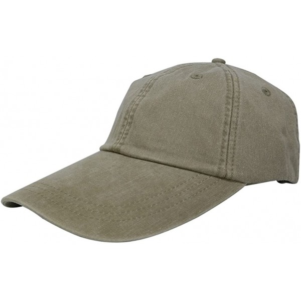 Baseball Caps Sunbuster Extra Long Bill 100% Washed Cotton Cap with Leather Adjustable Strap - Khaki - CD12L01O1WH $20.84