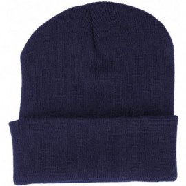 Skullies & Beanies Made in USA Thick Beanie Cuff Premium Headwear Winter Hat - Navy - C2189KGR9MQ $7.08