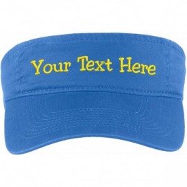 Visors Custom Visor Hat Embroider Your Own Text Customized Adjustable Fit Men Women Visor Cap - Ultramarine - C418T326TQ2 $21.90