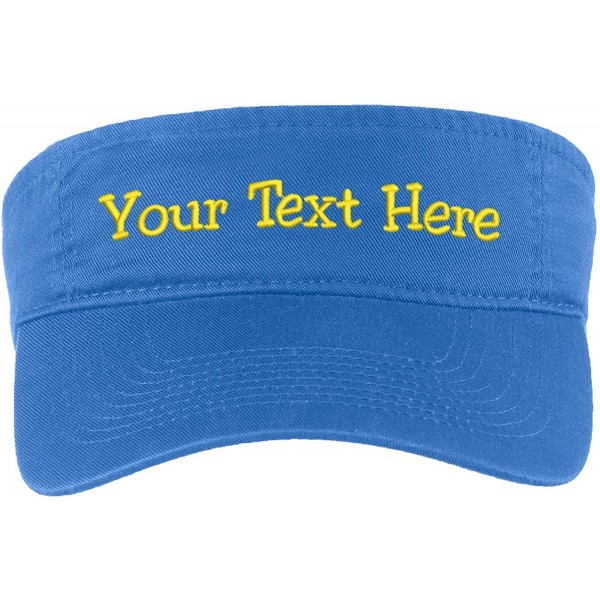 Visors Custom Visor Hat Embroider Your Own Text Customized Adjustable Fit Men Women Visor Cap - Ultramarine - C418T326TQ2 $37.70