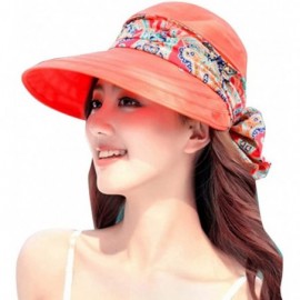 Sun Hats Women Wide Brim Cap UV Protection Sun Hats Visor Hats Multiple Wearing Methods - Floral - Jacinth - CP18SOLIEN9 $11.48