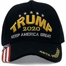 Skullies & Beanies Trump 2020 Keep America Great 3D Embroidery American Flag Baseball Cap - 010 Black - C8194N9NOAU $9.51