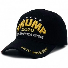 Skullies & Beanies Trump 2020 Keep America Great 3D Embroidery American Flag Baseball Cap - 010 Black - C8194N9NOAU $9.51