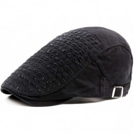 Newsboy Caps Men's Vintage Plaid Flat Ivy Newsboy Cap Hat - Black - CM189IMULCN $9.98