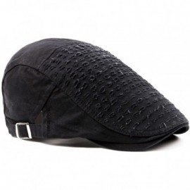 Newsboy Caps Men's Vintage Plaid Flat Ivy Newsboy Cap Hat - Black - CM189IMULCN $9.98