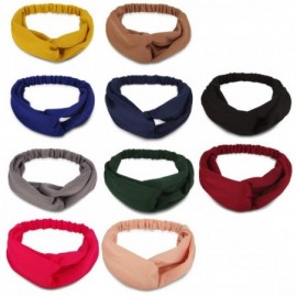 Headbands Headbands Turban Elastic Twisted Accessories - PackA-(Solid) - CR18RMCKMSL $11.21