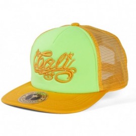 Sun Hats Cali Script Trucker Hat - Neon Green/Gold - CQ11N38SH5X $14.44