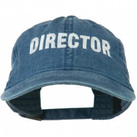 Baseball Caps Director Embroidered Washed Cotton Cap - Navy - CT11LBM8AQN $26.40