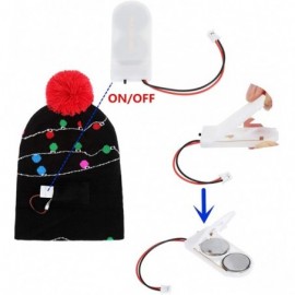 Skullies & Beanies Novelty LED Light Up Christmas Hat Knitted Ugly Sweater Holiday Xmas Beanie Colorful Funny Hat Gift - CR19...