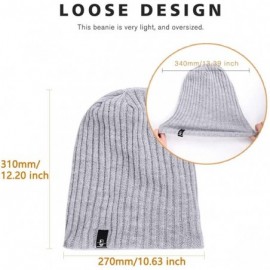 Skullies & Beanies Mens Slouchy Beanie Oversized Long Knit Hat Summer Winter Cap - Light Gray - CT18YCUZMNG $12.70