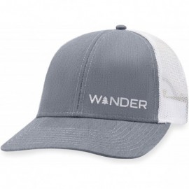 Baseball Caps Wander Hat - Mountain Trucker Hat Baseball Cap Snapback Golf Fish Hat Camp Hat - Grey/White - CR195KGSGN0 $35.35