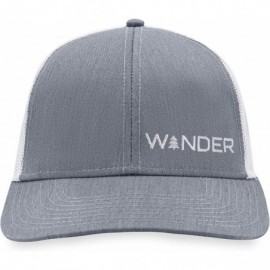 Baseball Caps Wander Hat - Mountain Trucker Hat Baseball Cap Snapback Golf Fish Hat Camp Hat - Grey/White - CR195KGSGN0 $22.50