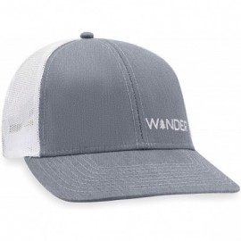 Baseball Caps Wander Hat - Mountain Trucker Hat Baseball Cap Snapback Golf Fish Hat Camp Hat - Grey/White - CR195KGSGN0 $22.50