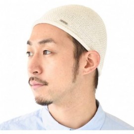 Skullies & Beanies Mens Skull Cap Knit - Kufi Hat Japanese Fashion All Season Muslim Prayer Hat - White - CY12CMELKQV $21.90