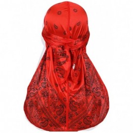 Skullies & Beanies Assorted Paisley Bandana Headwraps Womens - Red-rose Red-orange - CW18SNZTI8Y $13.69