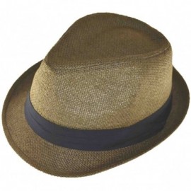 Fedoras Men's Straw Fedora 64cm 3XL - Brown - CG18S85K9YR $19.45