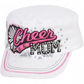 Baseball Caps Sports Mom Distressed Adjustable Cadet Cap - White - Cheer Mom - CV17WWLTRI8 $12.22