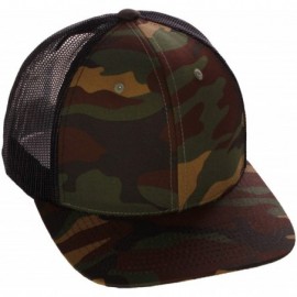 Baseball Caps Vintage Retro Style Plain Two Tone Trucker Hat Adjustable Snapback Baseball Cap - Camo Black - CS18HM7T0ME $12.62