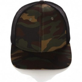 Baseball Caps Vintage Retro Style Plain Two Tone Trucker Hat Adjustable Snapback Baseball Cap - Camo Black - CS18HM7T0ME $12.62