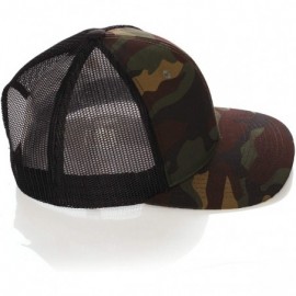 Baseball Caps Vintage Retro Style Plain Two Tone Trucker Hat Adjustable Snapback Baseball Cap - Camo Black - CS18HM7T0ME $12.62