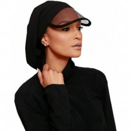 Rain Hats XL Women's Rain Hat- Waterproof- Sun Protection- Satin-Lined- Packable- for Voluminous and Long Hair - Black - CX18...