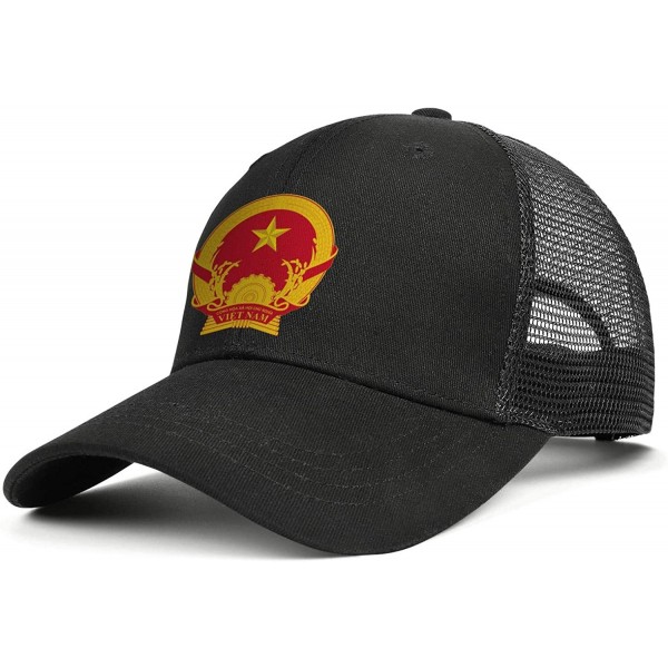 Baseball Caps Unisex Duck Tongue Hat Oklahoma Flag Adjustable Dad Sandwich Mesh Cap - Vietnam National Emblem - CN18UMMGNUL $...