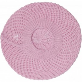 Berets Lightweight Knit Slouchy Beret - Pink Pastel - CD17YRIIKAQ $8.11