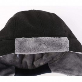 Skullies & Beanies Mens Fleece Lined Thermal Skull Cap Beanie with Ear Covers Winter Hat - Black - CA18IMZQU5A $13.62
